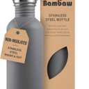 Bambaw 32 oz Non-insulated Stainless Steel Water Bottle - Gray Metal, Reusable & Portable, BPA Free - Stormy Gray