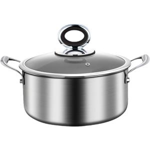 Titanium Soup Pot,Titanium Pans for Cooking,Nonstick Hammered Induction Pot | No Coating PFAS/PFOA/PTFE Free Cookware, Dishwasher&Oven Safe, Heavy Duty Thick Bottom Stockpot for Pasta, 10.24in/6.9QT
