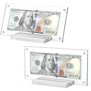 Dollar Bill Frame, 2pcs Dollar Bill Currency Display Holder Money Frame for Collectors Ticket Protector