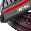 26 Feet Rubber Edge Trim Weather Stripping, BISOTHAI Self-Adhesive Rubber U Channel Edge Trim for Car Doors, Hatches, and Glass, Steel Plates, Easy Cut to Size(Black)