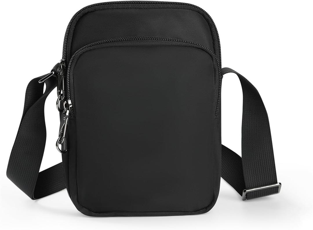 BROADREAM Small Sling Bag for Men, Anti-Theft Crossbody Sling Backpacks for Women - Mini Shoulder Chest Bag for Travel (Black)