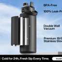 POWCAN 40 oz Insulated Water Bottle with 2-in-1 Straw and Spout Lid, Keep Cold 24H, Leak-Proof, BPA-Free, Double Wall Stainless Steel Water Bottle for Sports, Gym, Travel, and School (Dark Knight)