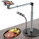 Overhead Phone Mount with Rechargeable Light for iPhone, Table Tripod for Content Creators, Portable Phone Camera Stand for Cooking, Video Recording, Filming, Nail Techs