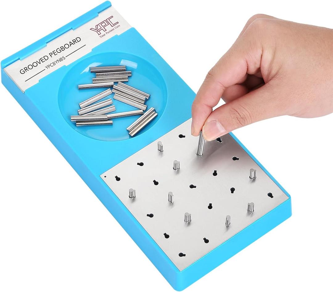 Grooved Pegboard for Rehabilitation, Physical Therapy and Occupational Tharepy, Dexterity Test to Improve Visual Motor Coordination & Finger Dexterity