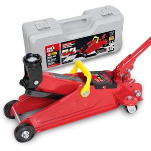 Big RED TAM82012-1 Torin Low Profile Hydraulic Trolley Service/Floor Jack with Blow Mold Carrying Storage Case, 2 Ton (4,000 lb) Capacity, Red