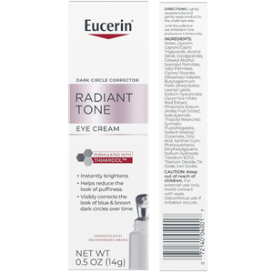 Eucerin Radiant Tone Eye Cream Dark Circle Corrector, Eye Brightening Cream with Thiamidol and Hyaluronic Acid, Helps Reduce the Look of Eye Puffiness, 0.5 Oz Tube