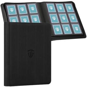 TCGUARD Toploader Binder,Holds 216 Toploaders,9 Pocket Top Loader Binder with Sleeves for 3"x4" Rigid Toploaders Hard Cases,Top loader Binders for TCG, MTG Card Binder, Trading Cards Binder(Black)