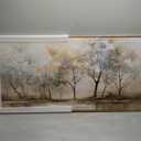 VHMING Abstract Wall Art Artwork Retro Trees Pictures Decor Canvas Painting Framed Ready to Hang Living Room Bedroom and Office Wall Decor 24x48 Inch (24L" x 48W", Light Color)