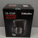 Mueller 12-Cup Drip Coffee Maker - Borosilicate Carafe, Auto-Off, Reusable Filter, Anti-Drip, Keep-Warm Function, Clear Water Level Window Coffee Machine, Kitchen Essentials & Accessories
