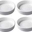 4pcs White Ceramic Seasoning Dishes Appetizer Plates,3 Inches