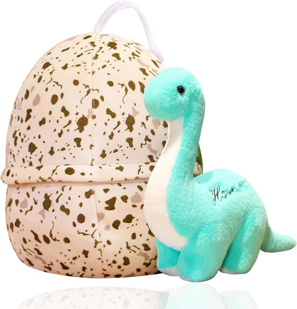 Dinosaur Stuffed Animal Toys,Dino Plush Figure Toys Small Dino Pterosaur Plush Toys with Big Dinosaur Egg Cute Plush Doll Soft Stuffed Animal Gift for Boys Girls Baby Kids Toddlers (9.8in)