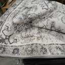 jinchan Area Rug 8x10 Washable Living Room Rug Soft Vintage Indoor Thin Retro Distressed Floor Cover Grey Floral Country Boho Rug Non Slip Carpet for Bedroom Office Dining Room