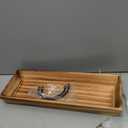 Wooden Candle Tray, Pillar Candle Holder with Black Metal Handles, Rectangular Centerpiece for Rustic Dining Table,Home Decor Accessories for Kitchen CounterCoffee Table, Fireplace