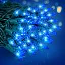 Woohaha Christmas Lights Indoor Outdoor,2PACK 13FT 50-count Lights Incandescent Mini Halloween String Light,120V UL Certified Green Wire Lights for Xmas Tree,Patio,Holiday,Party,Home,Garden Decor,Blue