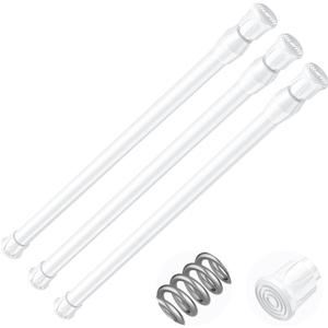 AIZESI Spring Tension Curtain Rods Short Tension Rod (White,17" to 28"-3Pcs)