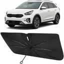 Proadsy Windshield Sun Shade Umbrella for Kia NIRO 2017-2022 Foldable Car Umbrella Sunshade with Soft TPU Handle Spring Structure Crystal Cooling Material Protect Car from Rays & Heat