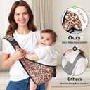 Baby Sling Carrier with Hip Seat - Adjustable & Safety Certified, Ergonomic Non-Slip Design for Newborn to Toddler (0-36 Months) - Carrying 8-35lbs Leopard