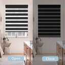 Cordless Zebra Blinds for Windows (54" W X 72" H, Black) Free-Stop Zebra Roller Shades Dual Layer Light Filtering Privacy for Day and Night, Light Control for Home, Bedroom, Office