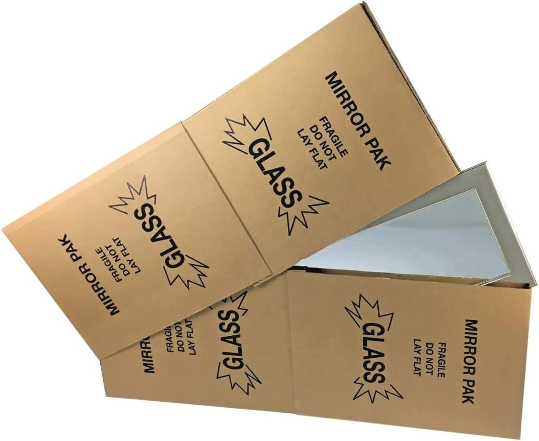 UBOXES 3 Picture & Mirror Moving Boxes for Large Pictures up to 40x60" (Includes 12 pieces, to fit 3 sets of Mirror) , Kraft