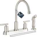 Kitchen Faucets, Kitchen Sink Faucet, Brushed Nickel Kitchen Faucet with Sprayer, 3 or 4 Hole RV Faucet for Kitchen Sink, Stainless Steel Touch Kitchen Faucet with Side Sprayer, TDLKF024L