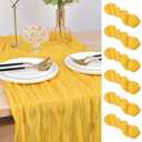 Joanlody Yellow Cheesecloth Table Runner Fall Thanksgiving 10Ft Rustic Gauze Boho Cheese Cloth Table Runner for Wedding Bridal Baby Shower Decoration, 6 Pack