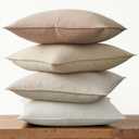 Pack of 4 Decorative Linen Pillow Covers 18x18 Natural Boho Couch Throw Pillows for Bed Accent Modern Pillowcase for Sofa Livingroom Bed and Balcony Home Decor