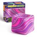 Fidget Toys Squishy Stress Cube, Stress Balls for Adults Kids Squishies Anxiety Relief, Ice Cube Squishy Sensory Toys for Kids with Autism, Fidgets for Classroom Prizes Party Favors Toys (Pink), Pack Of 3