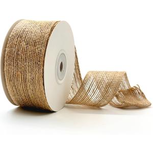 Burlap Ribbon, 1-1/2 Inch x 10 Yard Jute Ribbon,Tan Twine Ribbon, Natural Ribbon for DIY Handmade, Outdoor Decoration, Gift Wrapping