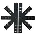 1pcs 24"x13.5" Gable Plate Black, 12:12 Pitch Pergola Truss Roof Steel Bracket for Wood 4x4/6x6, Heavy Duty Powder Coated Gable Bracket