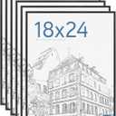 MCS Original Poster Frame 18x24 Black Lightweight Vertical & Horizontal Wall Hanging Large Picture Frame for Posters, Art Prints & Gallery Wall (6-Pack)