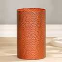 Hand-Hammered Antique Copper Metal Trash Can, Small Decorative Wastebasket for Bathroom, Bedroom, Office, Kitchen & Dorm - Durable Round Garbage Bin, 7" W X 7" L X 12" H