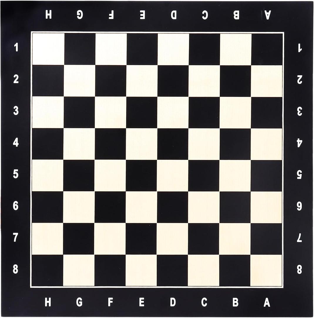 GSE Games & Sports Expert Professional Tournament Chess Board Only, Beech & Black Maple Inlaid Chessboard, Portable Chess Board for Beginners, Kids, Adults (Large: 19"/ Square: 2" Black)