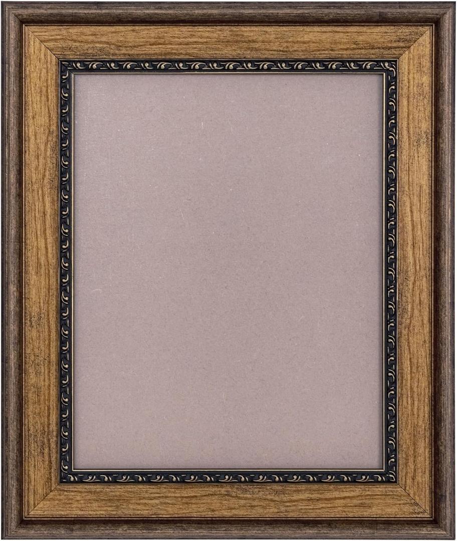 Brown Classic Picture Frames for Display 11x14 inch Painting, Artworks, Polystyrene Frames with Acrylic glass and MDF Back, Wall Mount Photo Frames 11x14 for Home Decor (Bronze01)