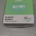 JOLLY PARTY 50PCS Plastic Bowls with Gold Rim-12oz disposable Soup Bowls, Christmas Thanksgiving Premium Dessert Salad Bowl for Wedding/Party