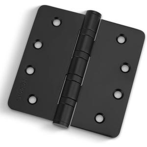 3Pack Haidms Black Door Hinges Heavy Duty Door Hinges Matte Black Ball Bearing Stainless Steel Hinges with 1/4" Radius Corner (1/4'' Radius Corner, Matte Black-3 Pack)
