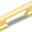 GOFFIDECO 8 Pack 4 Inch Length|3 Inch(76mm) Hole Center Brushed Gold Kitchen Cabinet Handles, Cabinet Pulls Kitchen Cabinet Hardware, Cupboard Pulls, Drawer Handles