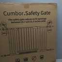 Cumbor 29.751.5" Extra Wide Baby Gate for Stairs, Pressure-Mounted Dog Gates for Doorways & Hallways, Auto-Close Walk-Through, No-Trip Design, Child Proof Safety, Dog/Pet Gate for Indoor Use, White