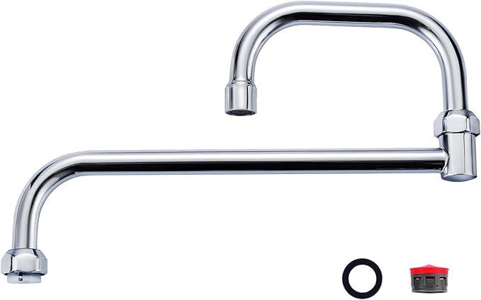 Commercial Faucet Swivel Spout Replacement: iVIGA 18“ Add-on Swing Nozzle - Chrome Polished Spout Replacement for Commercial Kitchen Sink Faucet - 1.8gpm/ 2.2gpm Aerator - G3/4 Internal Thread