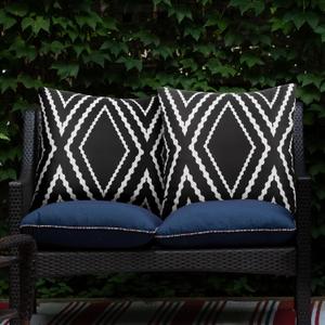 Adabana Outdoor Waterproof Throw Pillow Covers Set of 2 Boho Geometric Pillows Cover for Patio Garden 20 x 20 Inch Black and White