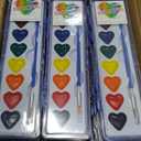 ARTLYMERS 24 Pack Water Color Paint Sets for Kids, 8 Colors Heart Watercolor Paint Set with Paintbrush Washable, Valentines Gifts Art Supplies for Preschool Classroom Party Favor Prizes Exchange