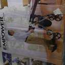 Medline Premium Empower Rollator Walker with Seat, Folding Rolling Walker with 8-inch Wheels, Silver