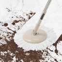Eyliden Spin Mop and Bucket Set, 2 Microfiber Mop Heads, Adjustable Stainless Steel Handle, Self-Cleaning Mop Bucket System for Hardwood, Tile, Vinyl Floors, Brown