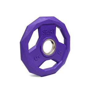 SPART Color Coded Weight Plate 2-Inch Pack of 2, Rubber Coated Olympic Grip Plate for Barbell, Solid Cast Iron Weight Plates for Strength Training, Weightlifting, Crossfit, Home Gym, Purple