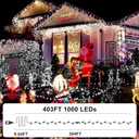 KNONEW 403FT 1000 LED Christmas Lights Outdoor String Light 8 Modes & Timer Fairy Lighting Plug in Waterproof for Xmas Yard Tree Wedding Party Holiday Decorations (Cool White)