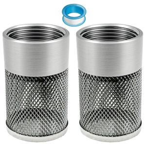 Hose Inlet Strainer Filter, 36MM Garden Hose Inlet Strainer Mesh Filter, Compatible with Livewell Pump, for Irrigation Garden High Pressure Sprayer Suction Line, with Blue Industrial Tape, 2PCS