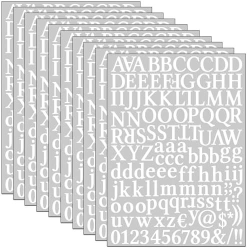 1320 Pcs 2 PACK 1 inch White Vinyl Letter Stickers,10 Sheets Small Self-Adhesive Number and Alphabets Stickers,Mailbox Numbers Stickers for Signs, Scrapbook,Window, Door,Home, Business, Address Number(White)