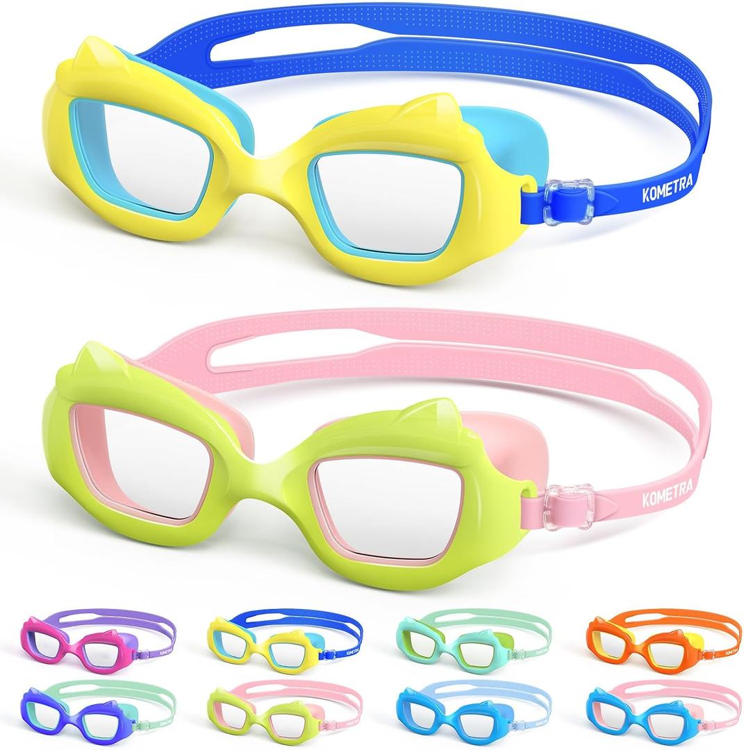 2 x Toddler Swim Goggles 2 Pack, Swimming Goggles for Toddler Boys Girls 3-7, Anti-Fog Anti-UV Leakproof Pool Goggles