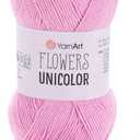 YarnArt Flowers Unicolor  55% Cotton, 45% Acrylic  Fingering Weight Yarn  50g (1.76 oz), 218 yds  Ideal for Knitting & Crochet  Soft, Solid Color Skein for Summer Projects (740)