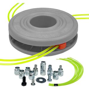 Universal Weed Eater Head, H011 Easy Load String Trimmer Head Replacement Weed Wacker Head Fits Most Standard Models of Gas and Electric Weed Trimmer, Includes 15 pcs 1FT-0.095" Trimmer Line, Grey