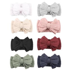 8 Pcs Baby Bows Headbands Nylon Hairbands Baby Girl Bows Hair Accessories For Infant Toddler Essentials (8 Color-warm, Mid)